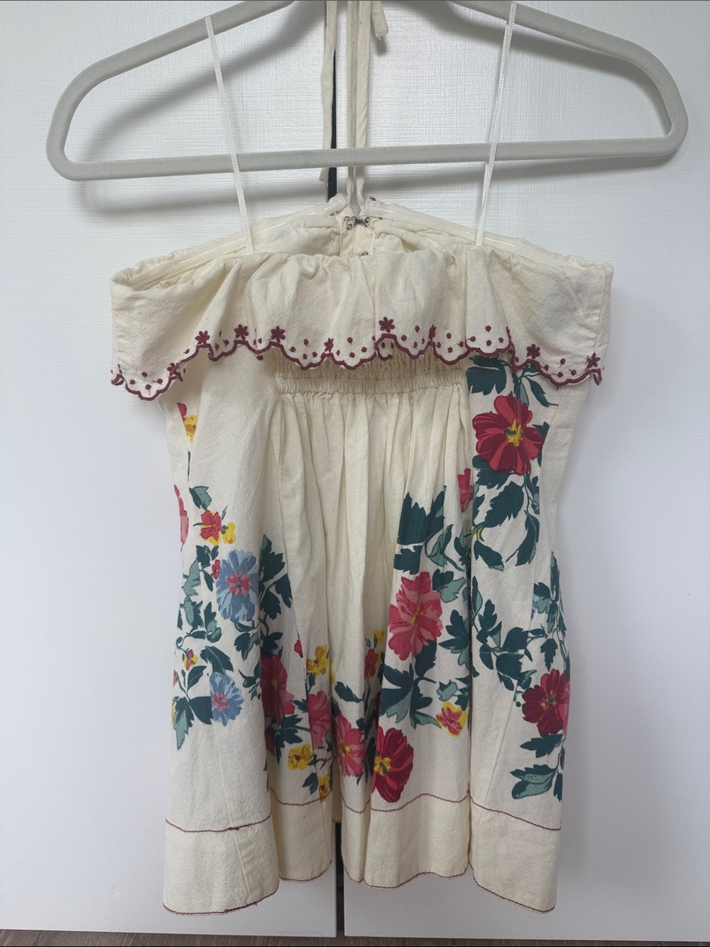 Free People Cream Floral Halter Sundress Top - Picture 2 of 5